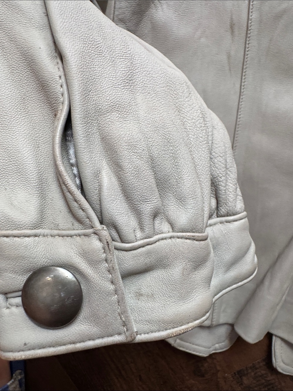 Mossimo Supply Co. Light Cream Leather Blazer Jacket - Picture 13 of 16